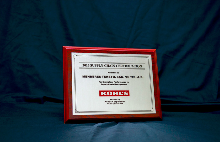 Menderes Textile Awarded by Kohl’s Corporation
