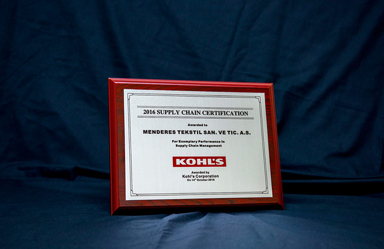 Menderes Textile Awarded by Kohl’s Corporation